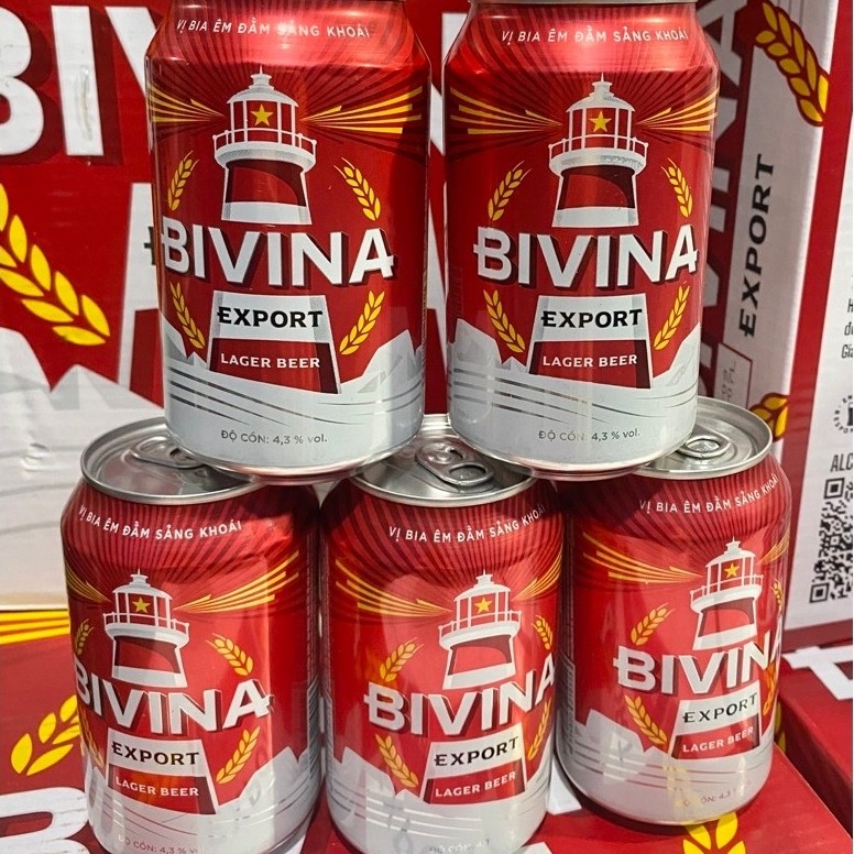 thùng 24 lon bia bivina export 330ml