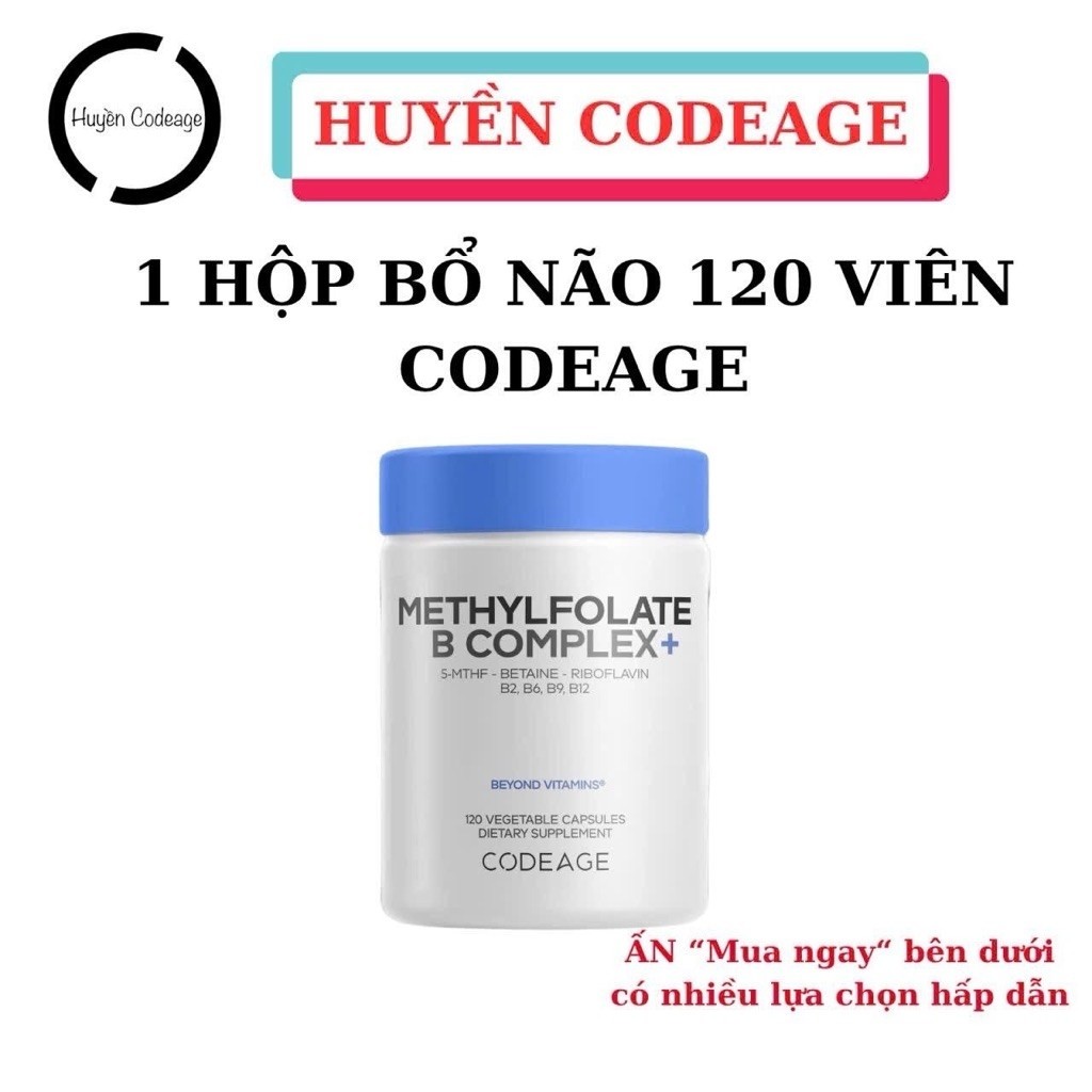 Viên bổ não Codeage Methylfolate B Complex 120 VIÊN - (Huyền Codeage )