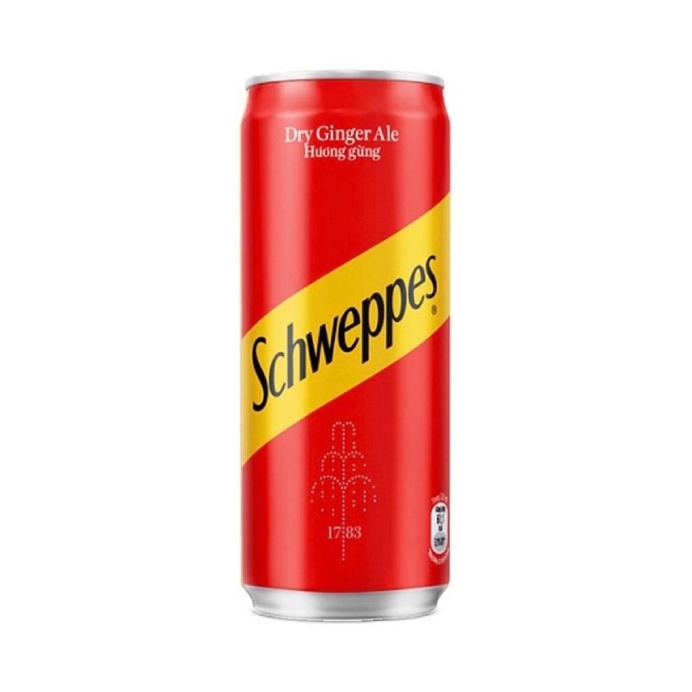 LỐC 6 LON Nước Soda Schweppes Ginger Ale Sleek Lon 320Ml