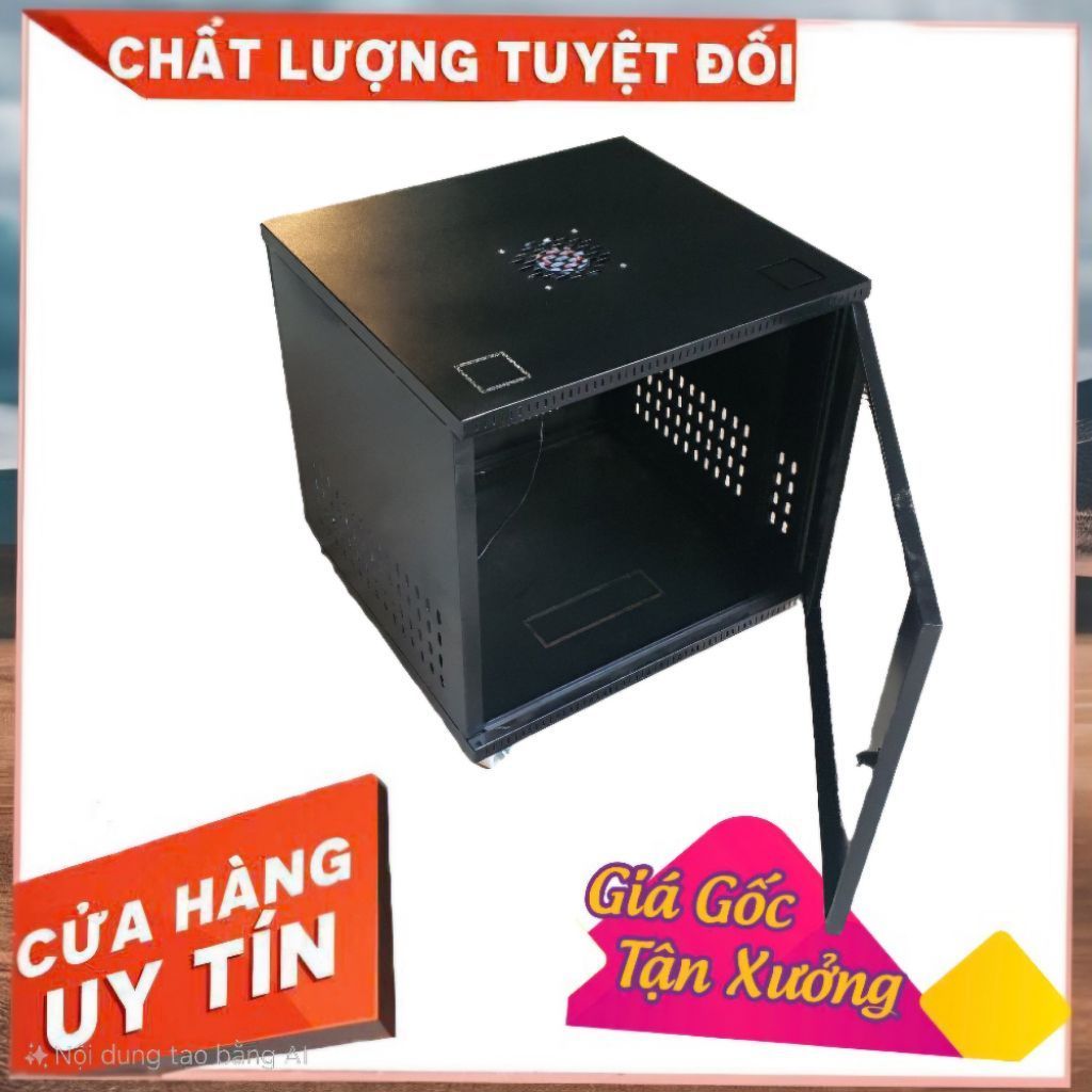 Tủ rack 9u, tủ mạng 9u sâu 500 treo tường dày đẹp chắc chắn dùng để thiết bị mạng