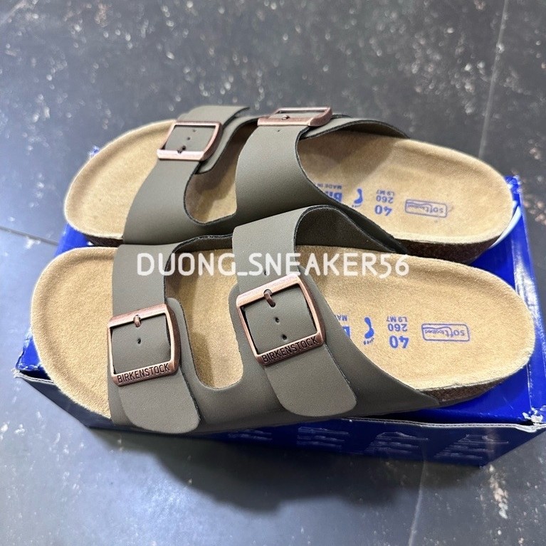 [ẢNH THẬT_FULLBOX] Dép quay ngang quai màu rêu đế trấu biken.stock nam nữ Slide Sandal, dép nam nữ m