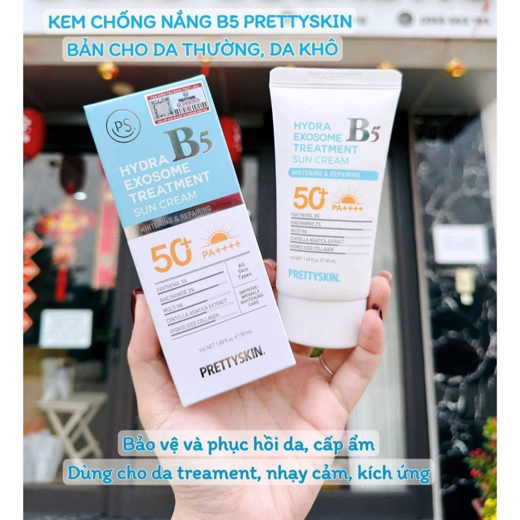[ HÀNG CÔNG TY ] Kem chống nắng B5 Prettyskin, Serum phục hồi B5, Kem dưỡng B5 Prettyskin 50ml - Hàn