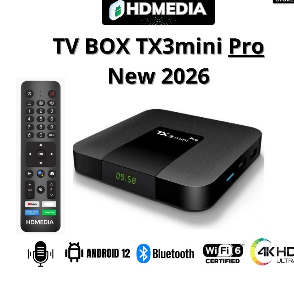 TV Box HDMEDIA TX3 Mini PRO 2026 Android TV 12 WiFi6 Điều Khiển Giọng Nói / Bảo hành chính hãng 1 nă