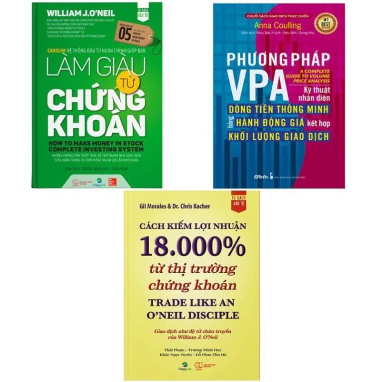 Combo 3 cuốn sách: Làm Giàu Từ Chứng Khoán + Phương pháp VPA + Cách kiếm lợi nhuận 18.000%