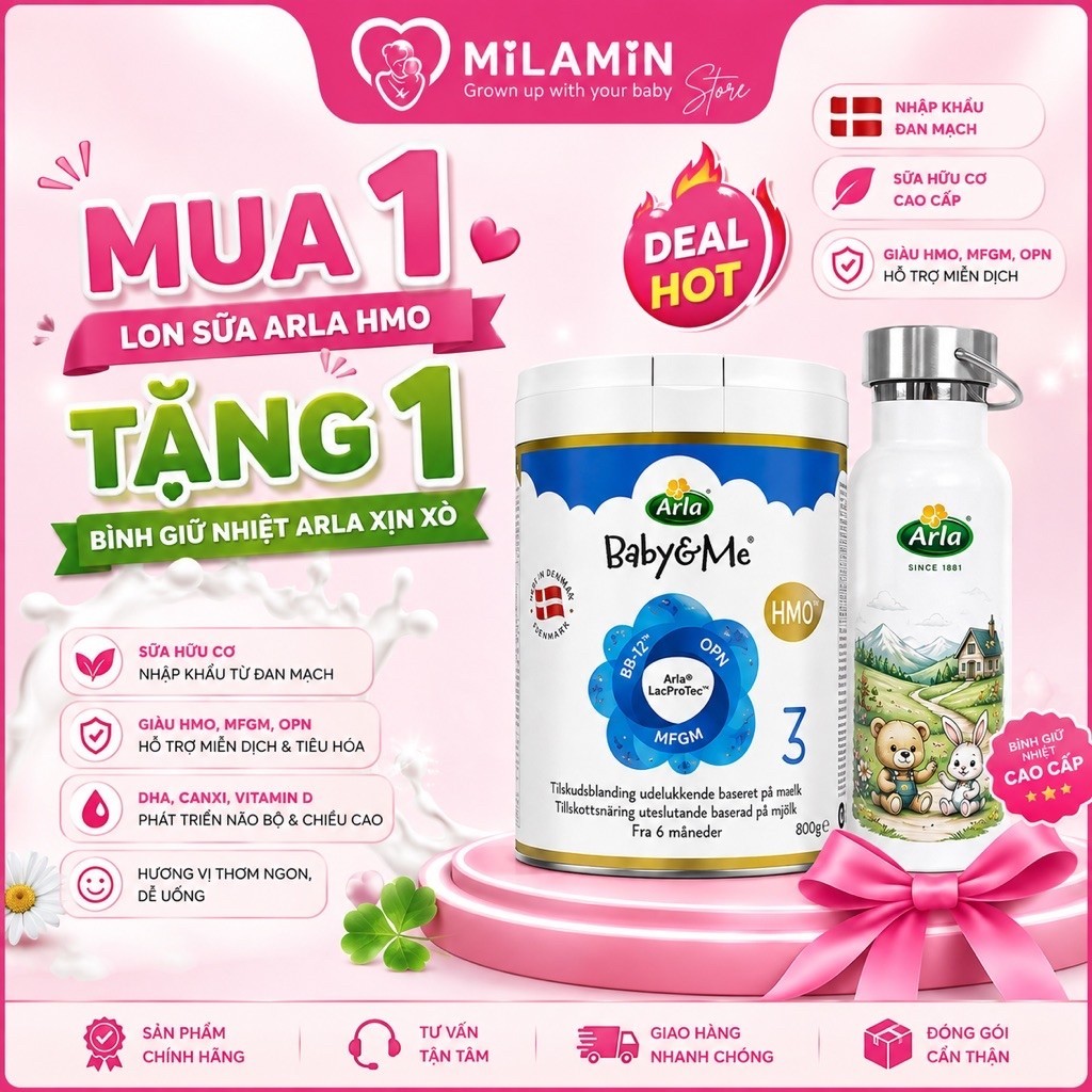 DEAL HOT ARLA HMO MUA 1 LON TẶNG BÌNH GIỮ NHIỆT ARLA