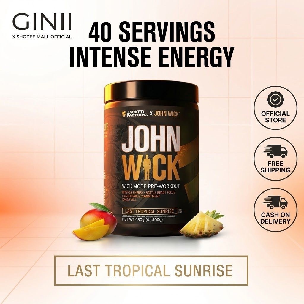 Pre Workout Wick Mode John Wick – Bột Tăng Năng Lượng Tập Gym, Fitness 💪 [Last Tropical Sunrise] 400