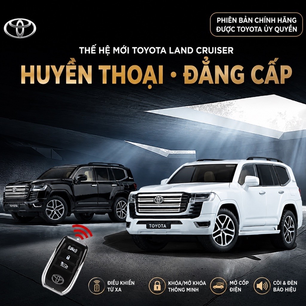 Mô Hình Toyota Land Cruiser LC300 LEXUS LX600 Alpha 1:24 Hợp Kim Diecast Điều Khiển Từ Xa Đèn LED Âm