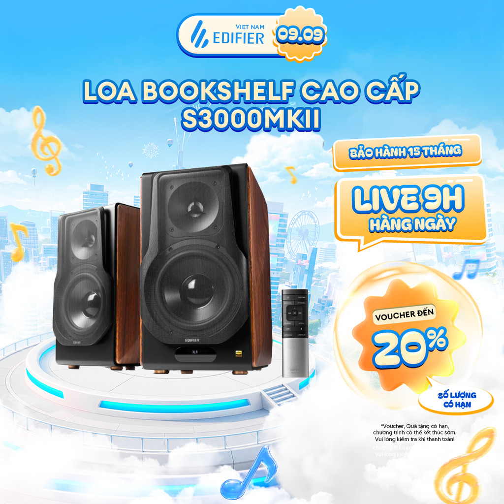 Loa Bookshelf Để Bàn 2.0 EDIFIER S3000MKII - Công Suất 256W - Âm Thanh Chân Thực - Nhiều Cổng Kết Nố