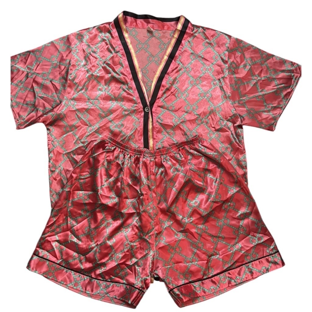 Set Đồ Ngủ Pijama Lụa Latin Cổ V <65kg Đổ Lại [HÀNG 2HAND]