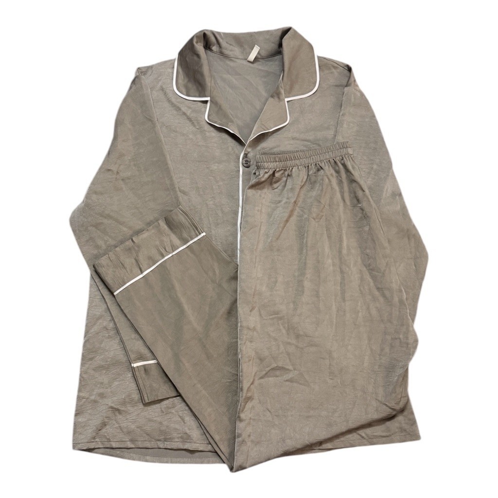 Set Đồ Ngủ Pijama Lụa Tay Dài Quần Dài <80kg [HÀNG 2HAND]