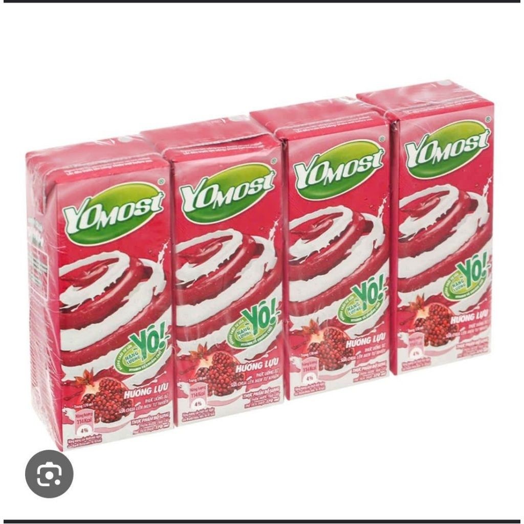 Sữa chua uống tiệt trùng Yomost vị dâu,cam,lựu ,bạc hà và việt quất 170ml