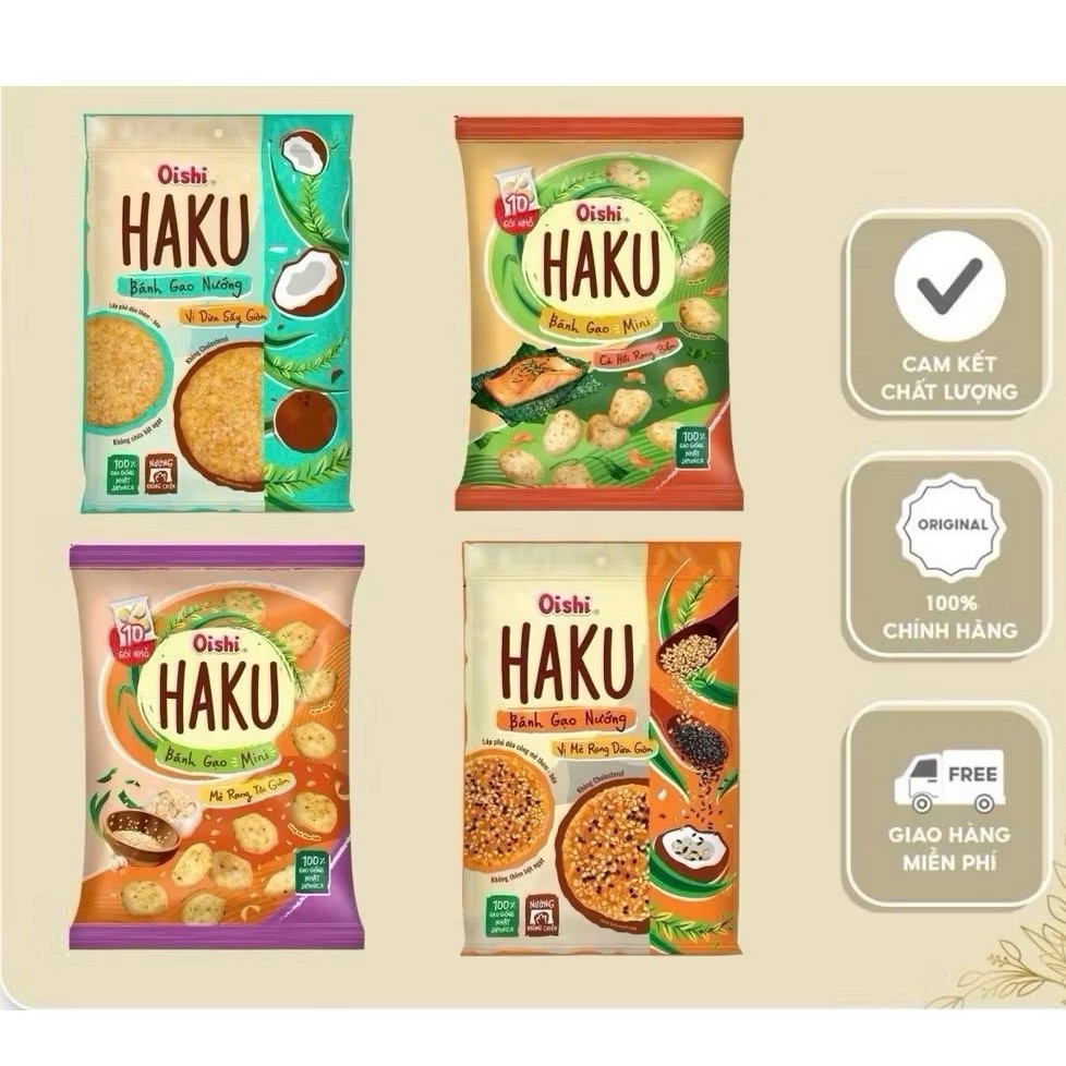 Sỉ thùng Bánh gạo oishi haku đủ vị ( 20 gói/ thùng )