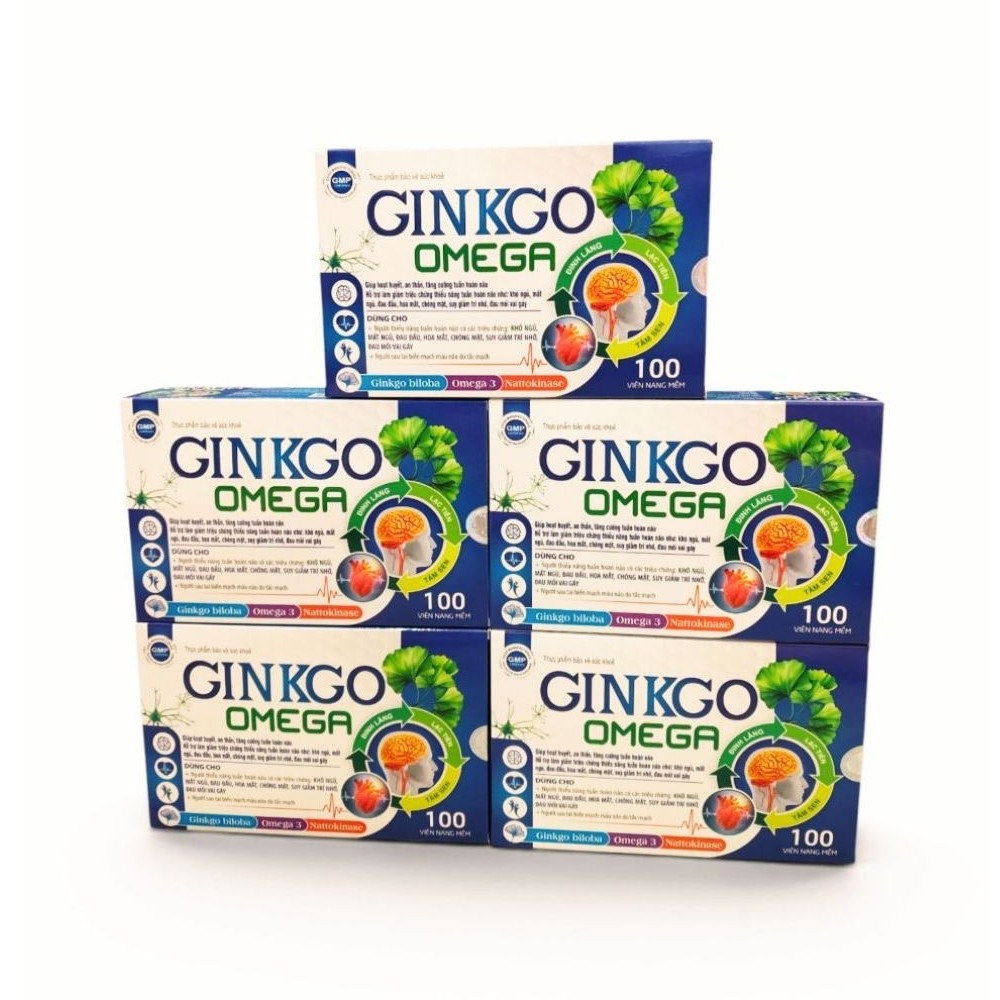 Ginkgo Omega (hộp 100 viên)- Hỗ trợ tuần hoàn não