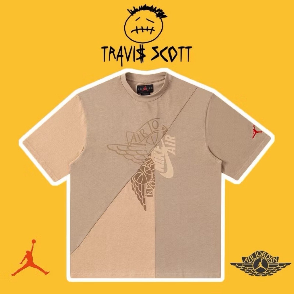Áo Tee Travis Scott Cactus Jack x Jordan T-Shirt Khaki/Desert, áo thun Travis Scott Jordan 6