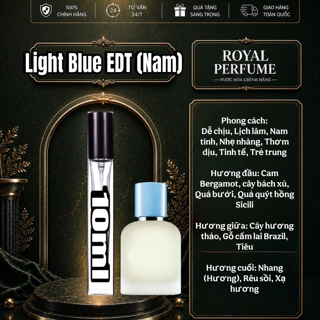 10ml DG Light Blue Pour Hoome EDT - Royal Perfume
