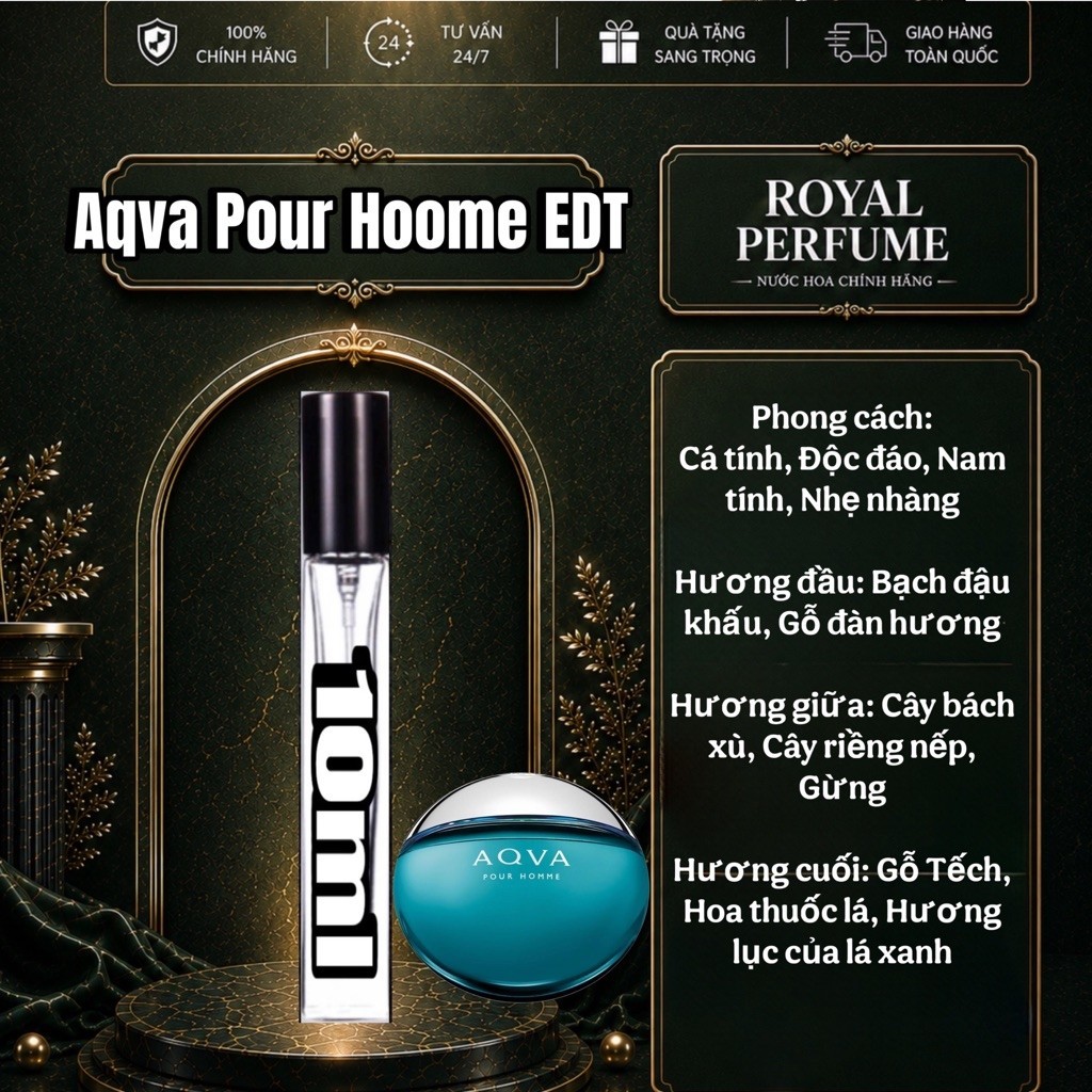 5/10ml AQVA Pour Homme EDT | Royal Perfume