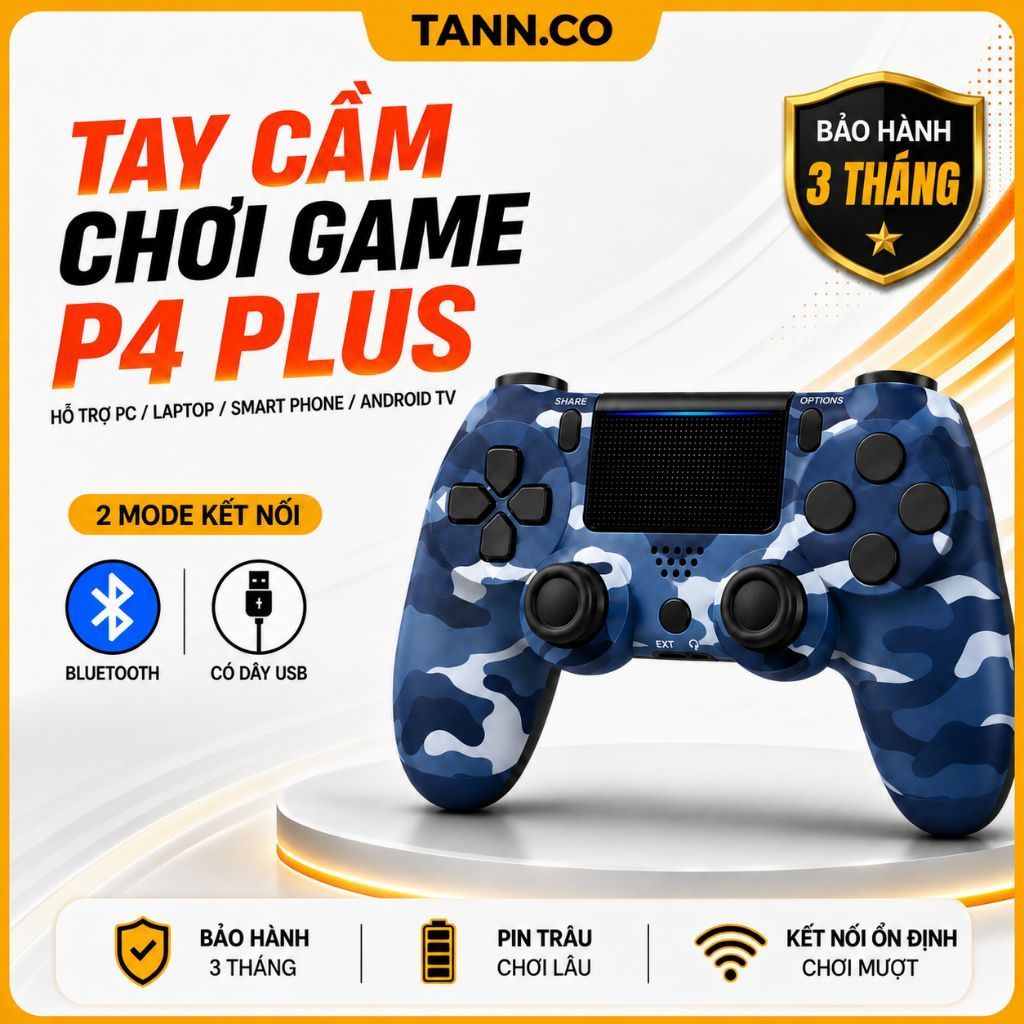 [HỎA TỐC] Tay Cầm Chơi Game P4 Plus Tay Cầm Chơi Game Fifa Online 4 P4 Plus Không Dây Bluetooth Cho 