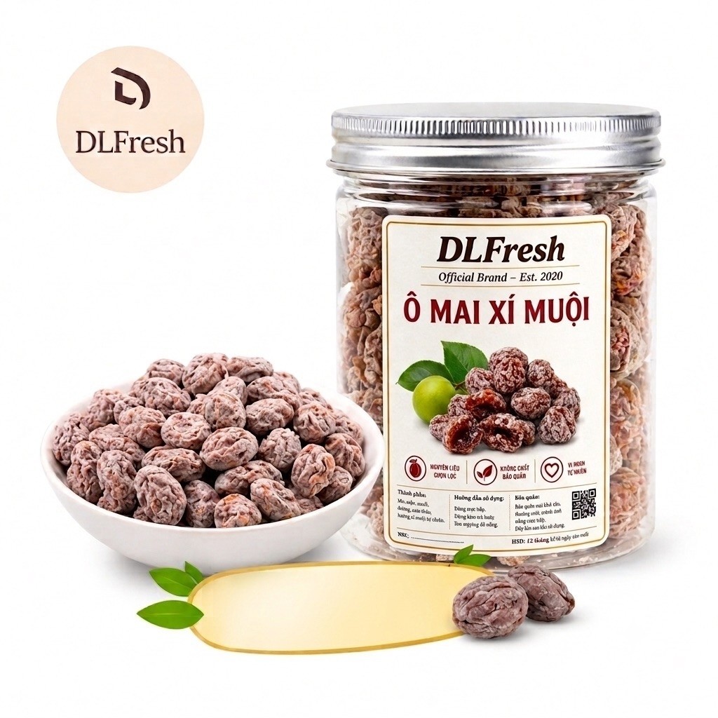 Ô Mai Xí Muội Thịt DLFresh Hũ 300g – Vị Chua Mặn, Ăn Vặt