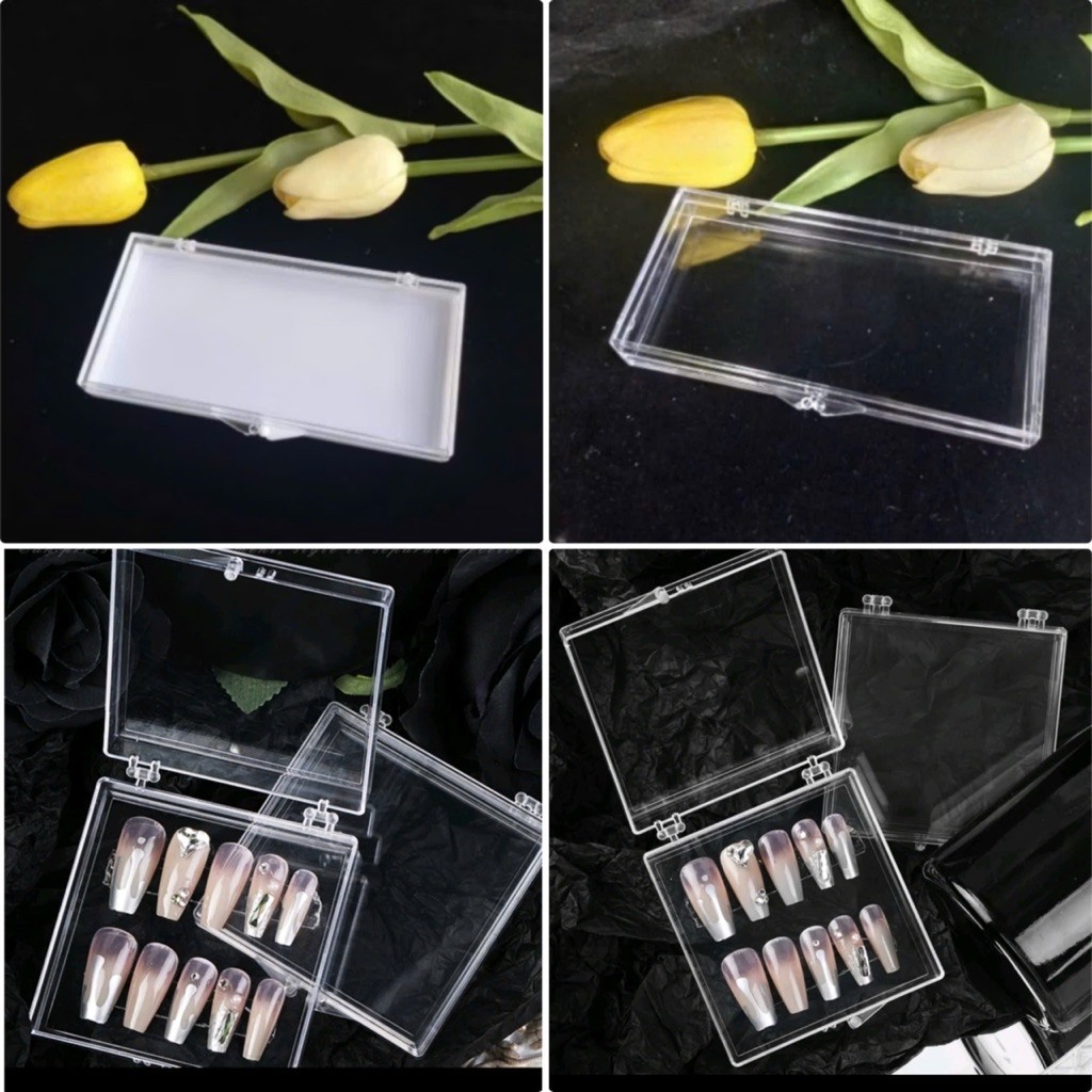 Sét 10 hộp đung nailbox hộp đựng mifan trong suốt