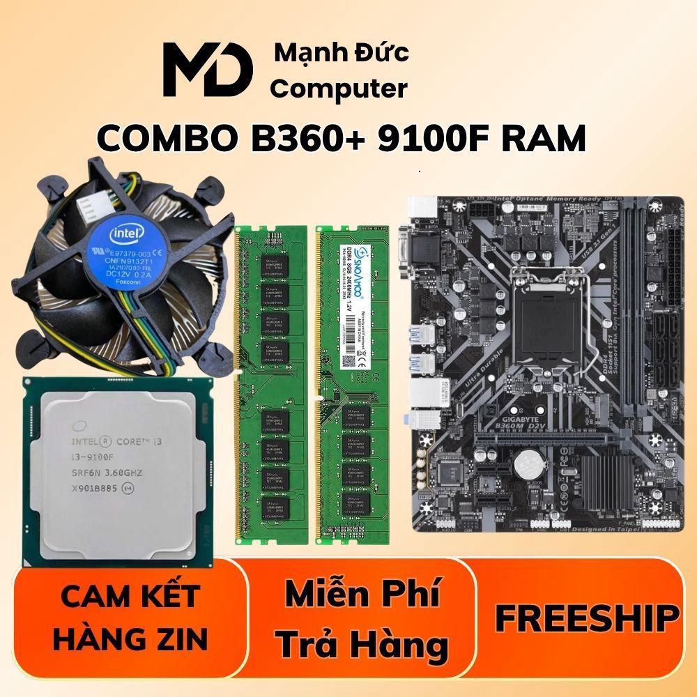 Hàng Lướt |  PC Lẻ Combo i3 9100F + Main B360 B365 + Ram 16GB Hàng Chuẩn Zin
