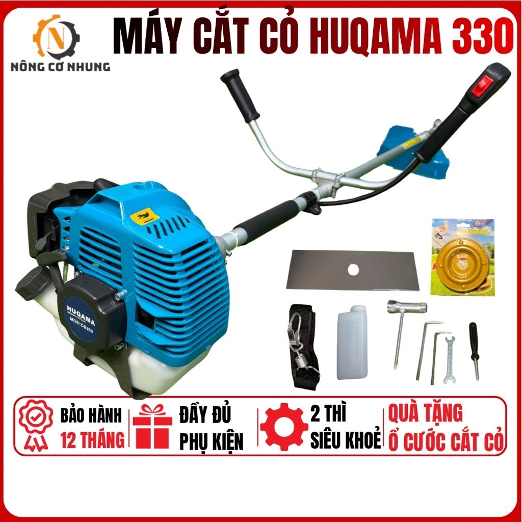 MÁY CẮT CỎ 2 THÌ HUQAMA 330 - NÒNG 36 LI - BẢO HÀNH 12 THÁNG - TẶNG Ổ CƯỚC CẮT CỎ