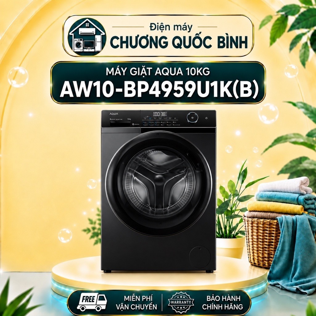 Máy Giặt Aqua Inverter 10 Kg AW10-BP4959U1K(B)
