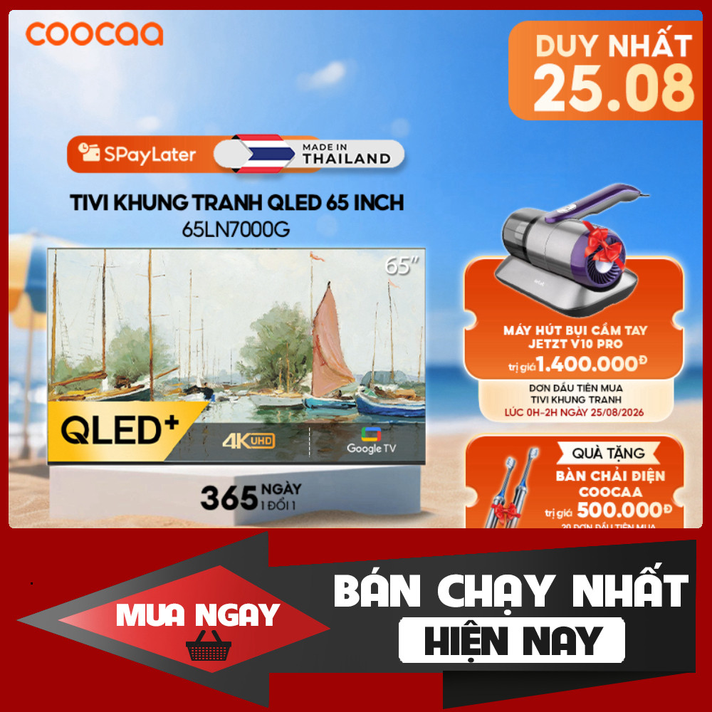 [Miễn phí lắp đặt HN-HCM] Smart tivi 65 inch Qled 4K tivi Khung Tranh Google Frame+ 65LN7000G