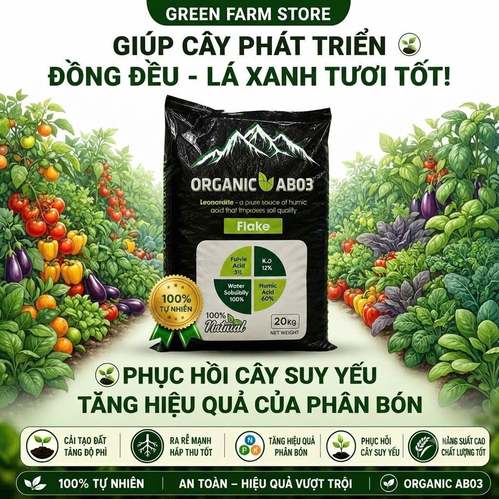 1 Kg Kali Humate Phân Hữu Cơ Organic Giàu Acid Humic Tan 100% Tốt Rễ Xanh Lá