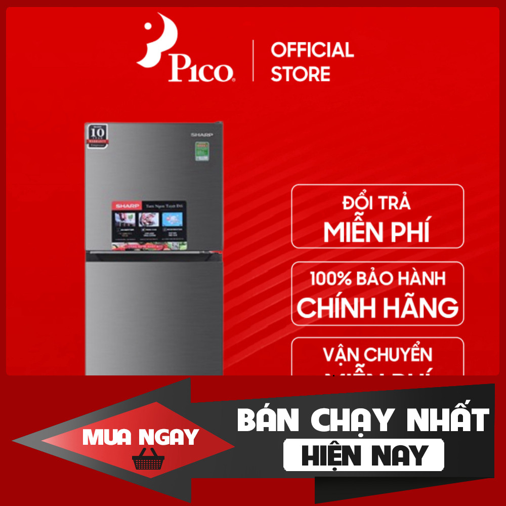 Tủ lạnh Sharp Inverter 197 lít SJ-X215V-SL màu bạc