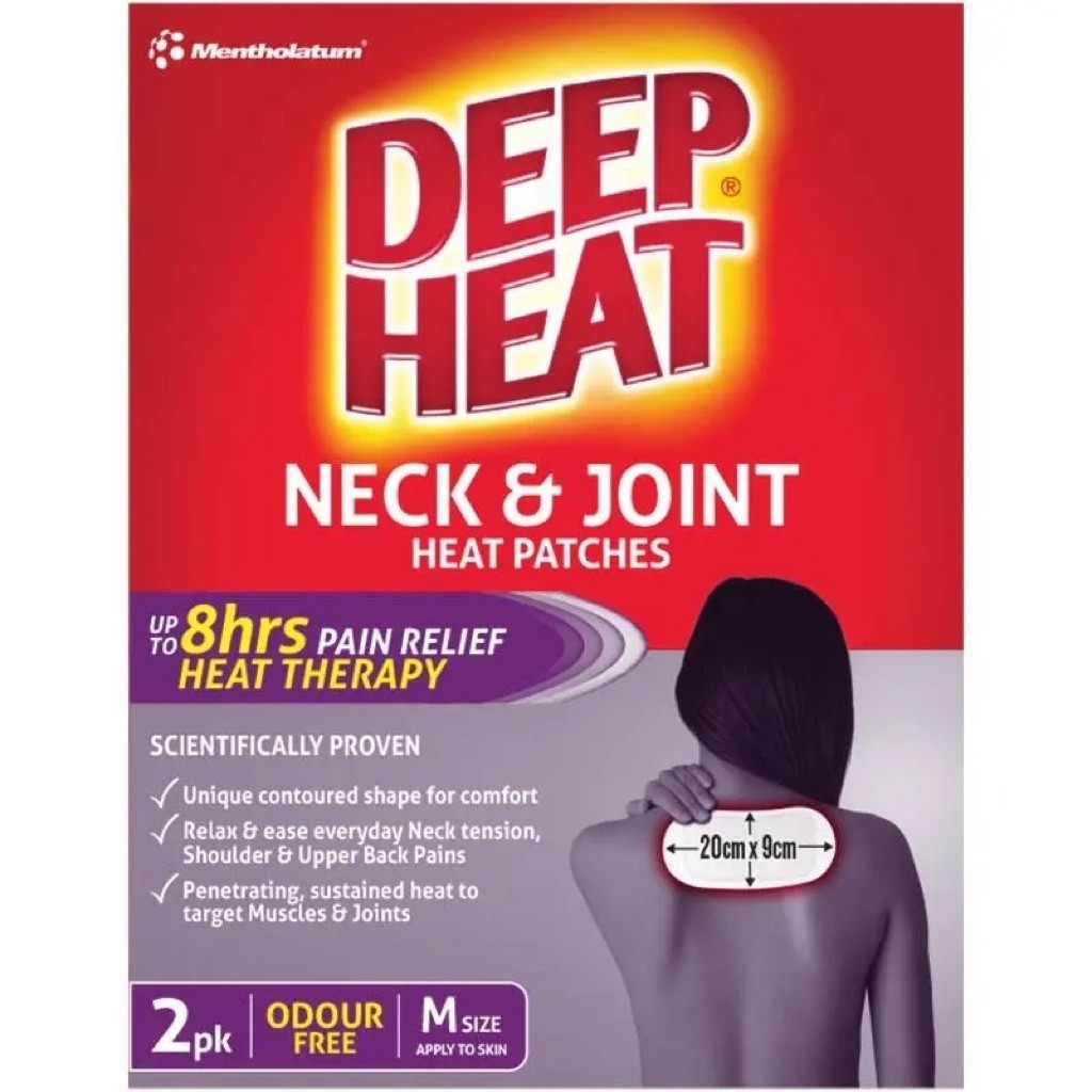 Miếng dán nhiệt giảm căng cơ cổ vai gáy Deep Heat Neck & Joint Heat Patches 2 Pack