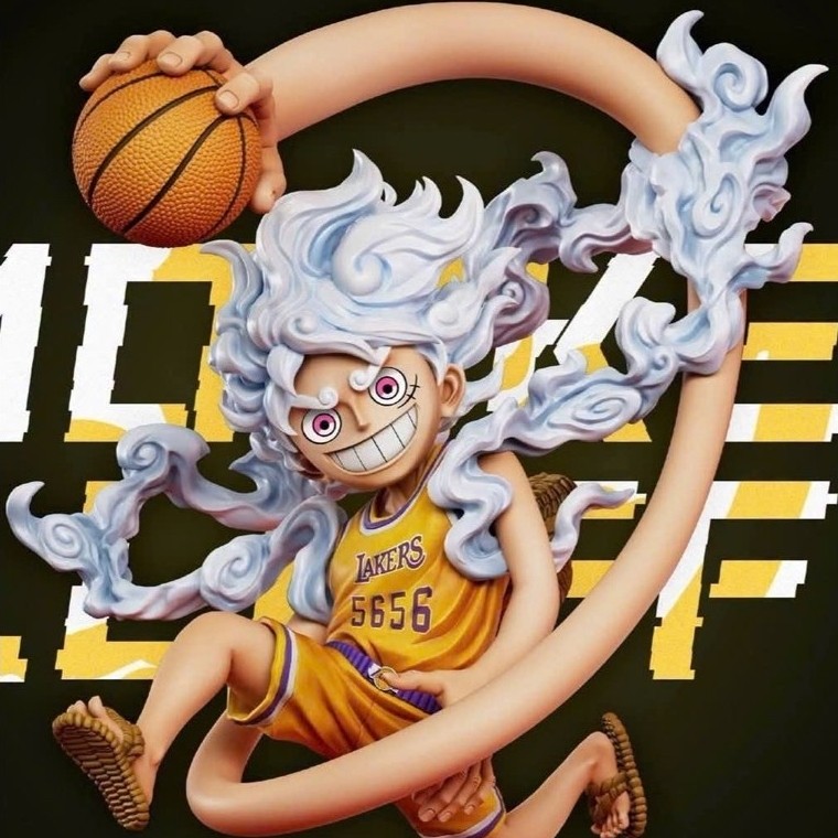 Mô hình Resin WCF chính hãng Yz Studio One Piece Dream Team Basketball Lakers Bóng Rổ Luffy Gear 5 N