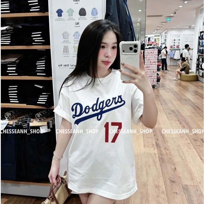 Áo Thun Dodgers Ohtani 17 Oversize Nam Nữ Form Rộng Chất Cotton 100%