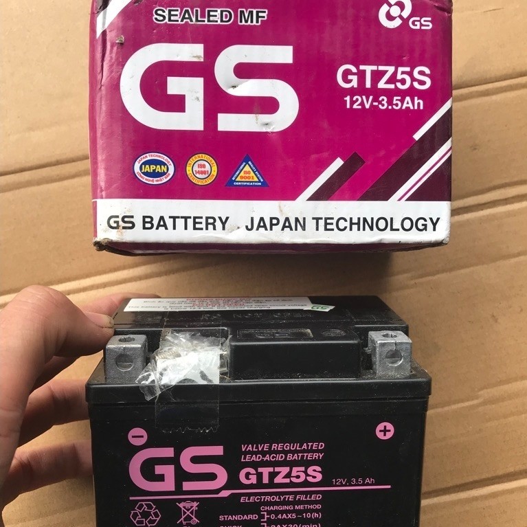 GS BÌNH ẮC QUY XE MÁY 12V GTZ5S dùng cho xe RS WAVE S 110 BLADE