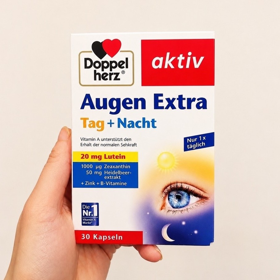 Viên Uống Bổ Mắt Augen Extra Tag + Nacht Doppelherz Nội Địa Đức 30 Viên