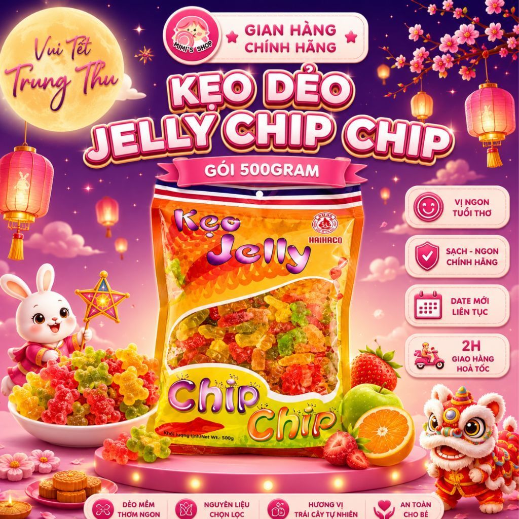 Kẹo Dẻo Jelly Chip Chip Hải Hà 500g, Kẹo Dẻo Hình Thú Dẻo Mềm Ngọt Dịu Nhiều Màu Sắc | Mimi's Shop