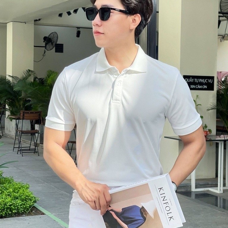 Áo thun nam Polo trắng trơn cao cấp