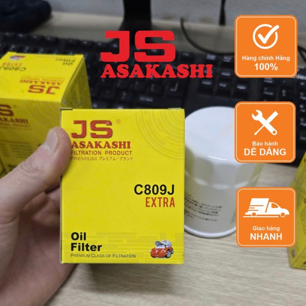 Lọc nhớt động cơ JS Asakashi mã C809J Honda Civic, Accord.
