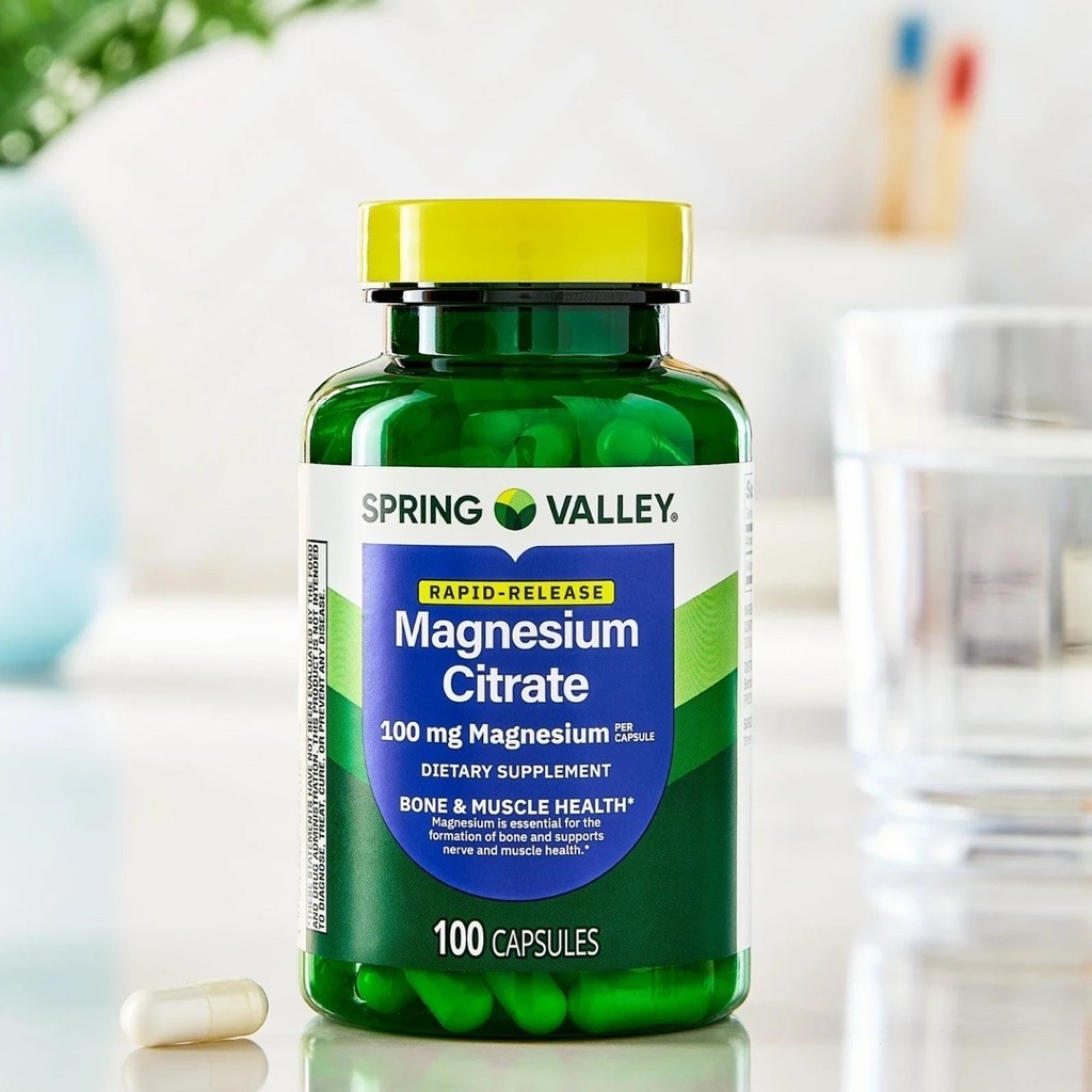 [Made in USA] Bổ sung MAGNESIUM CITRATE - Spring Valley. 100 viên