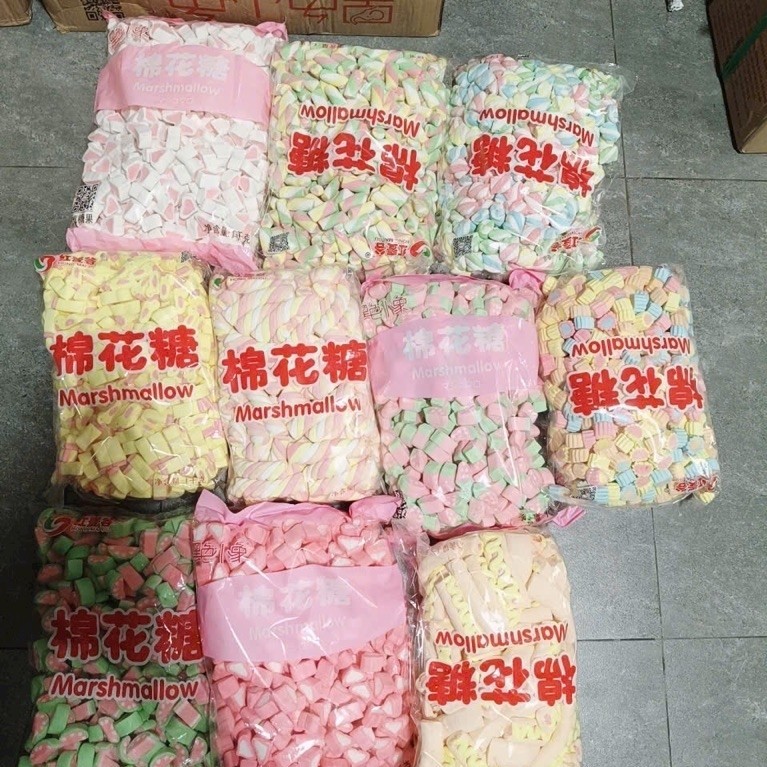 Kẹo bông gòn marshmallow 1000g (lấy mẫu gì ib shop)