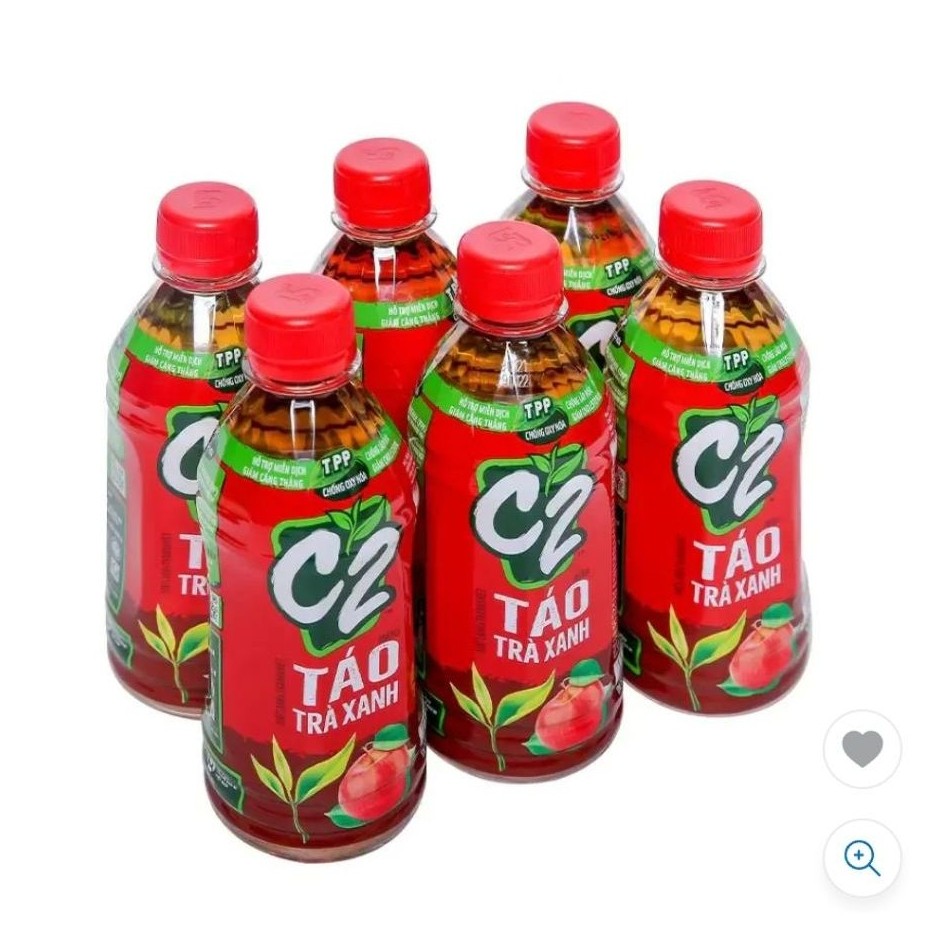 Lốc 6 chai trà xanh C2 táo nhí 230ml