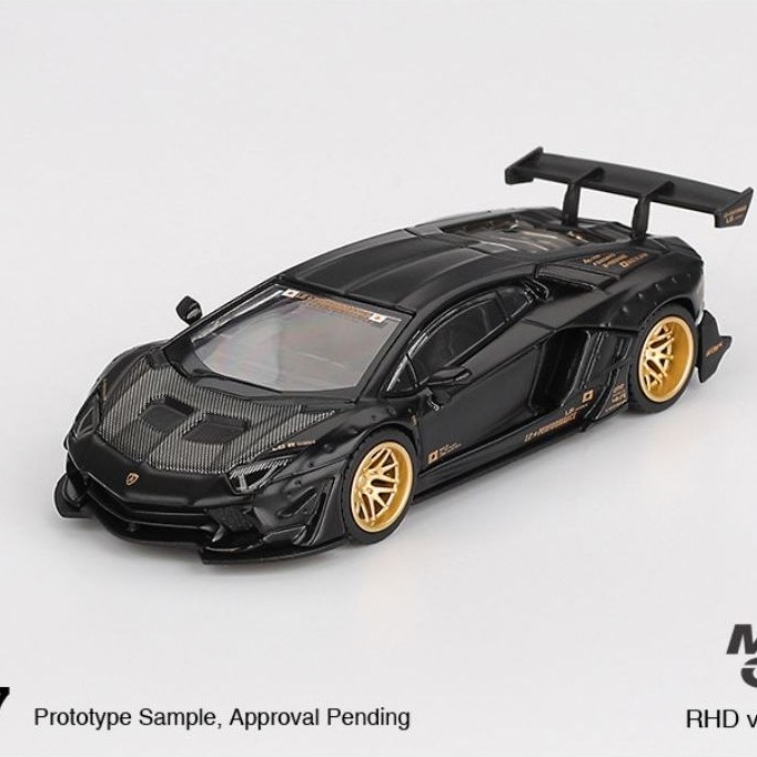 Mô Hình Xe Mini GT 1:64 LB★WORKS Lamborghini Aventador Limited Edition Matte Black (New Card)