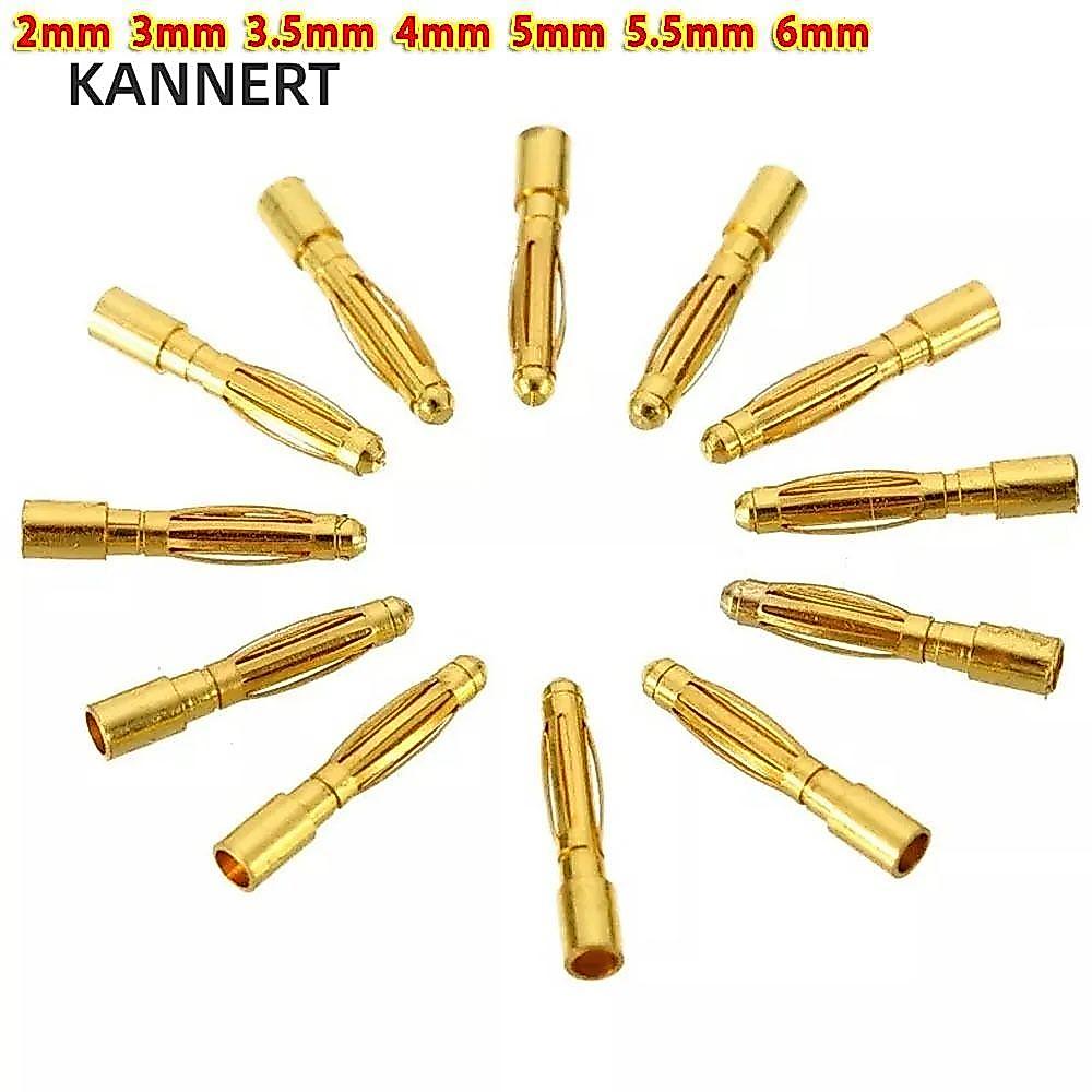 KANNERT Banana Male Female Connector, 2mm 3mm 3.5mm 4mm 5mm 5.5mm 6mm Pin Mạ vàng Bullet Banana Plug