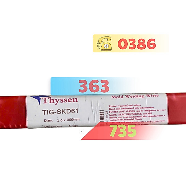 Dây Hàn Laser THYSSEN ER316L Phi 0.8mm x 500mm