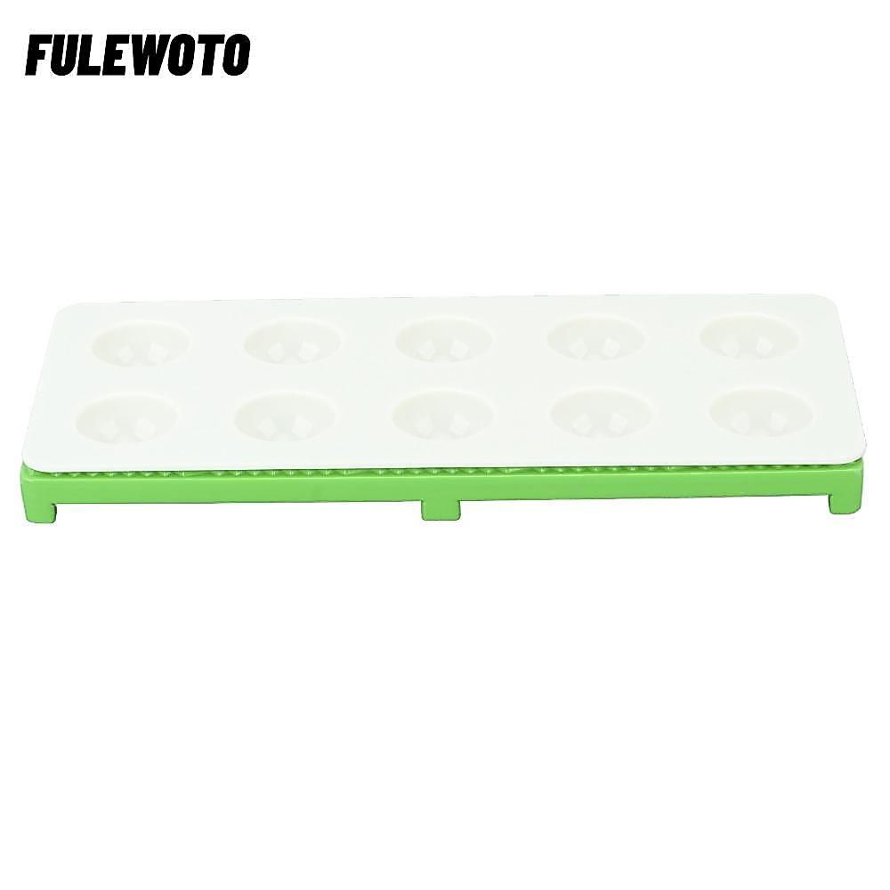 FILEWOTO Ravioli Maker Press, 10 lỗ Dễ sử dụng Khuôn Ravioli, Hợp kim nhôm bạc màu xanh lá cây bền A