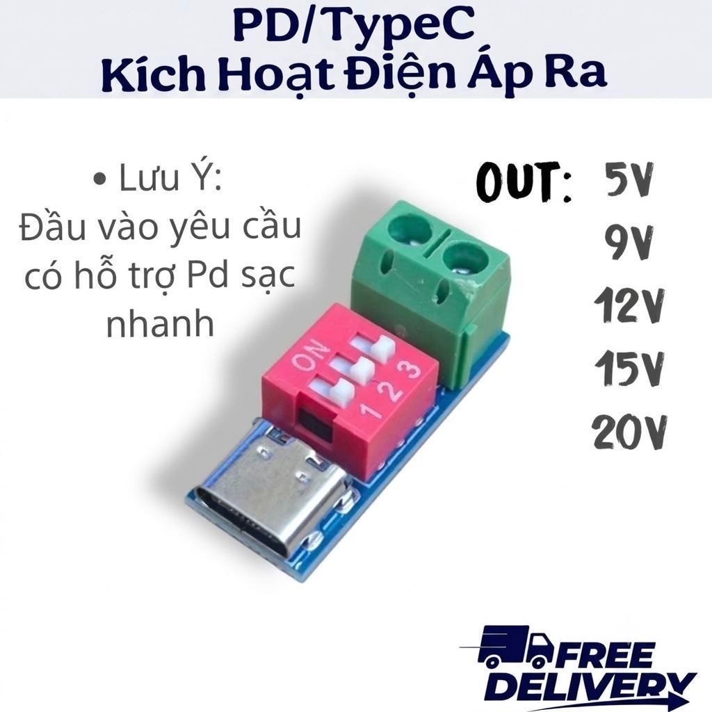 Mạch PD TypeC mở khoá điện áp đầu ra của các loại sạc nhanh 100W - AudioNPC