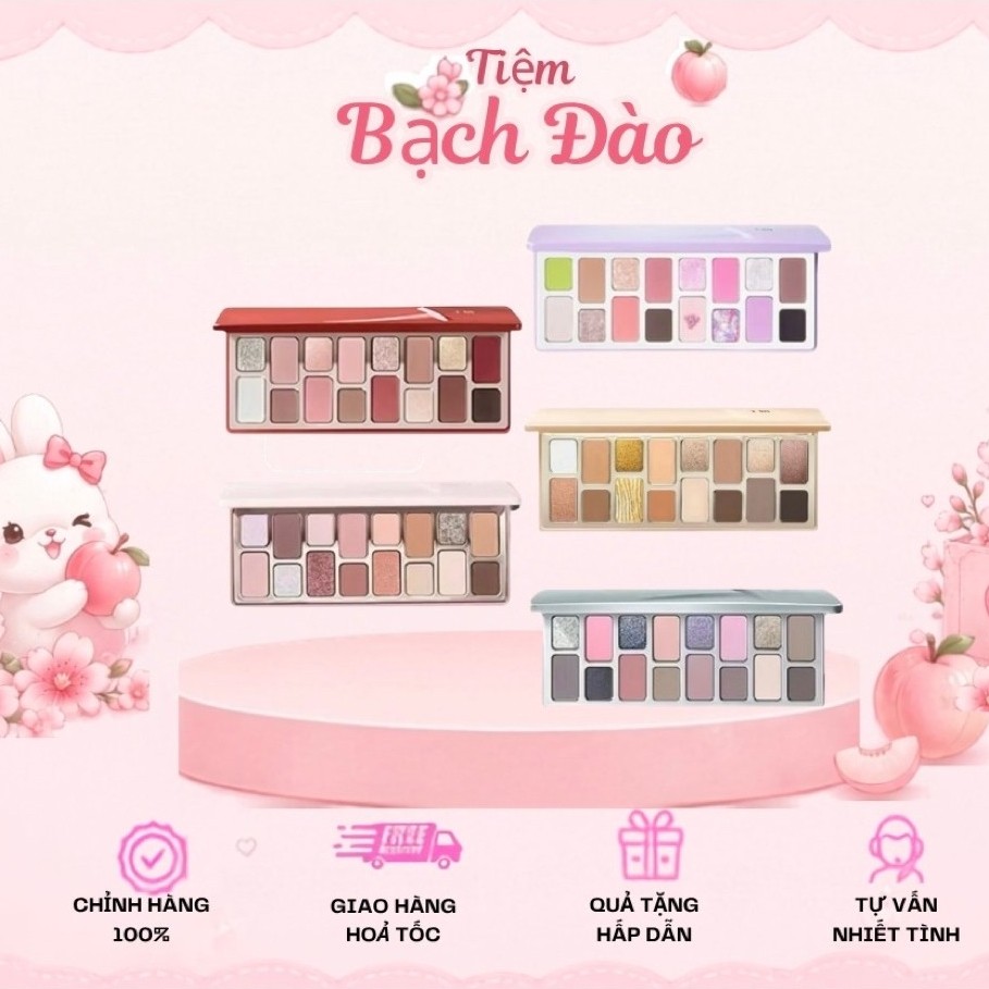 [QIANYAN] Bảng Phấn Mắt Cheeryep QIANYAN Natural Color Starring 16 Ô Đa Dạng Tone Nhũ Lì Bám Phấn