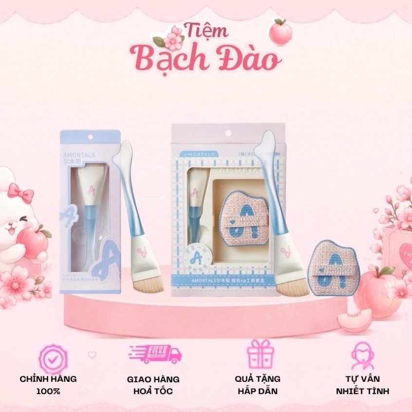 Cọ Tán Nền Tiên Cá AMORTALS, Mút tán nền AMORTALS Bí Quyết Lớp Nền Mỏng Mịn Tự Nhiên, Không Gây Vệt 