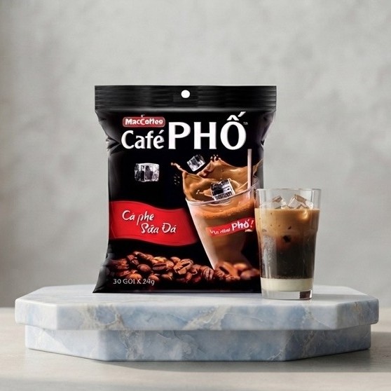 [CHÍNH HÃNG] Cà Phê Sữa Đá MacCoffee Café Phố (Túi 30 Gói x 24g)