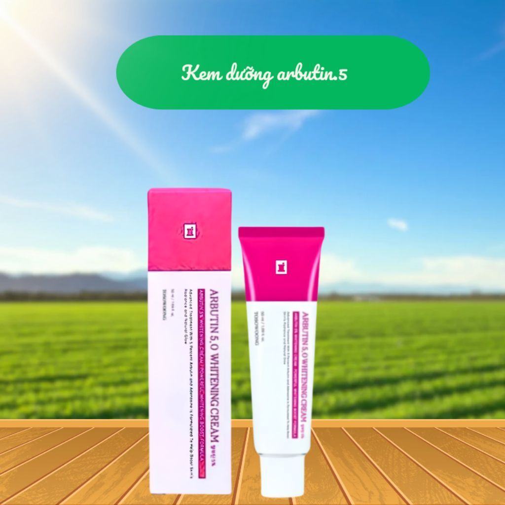 KEM DƯỠNG ARBUTIN MỜ NÁM DƯỠNG TRẮNG 5.0 WHITENING CREAM TOSOWOONG 50ML( hàng có tem phụ)