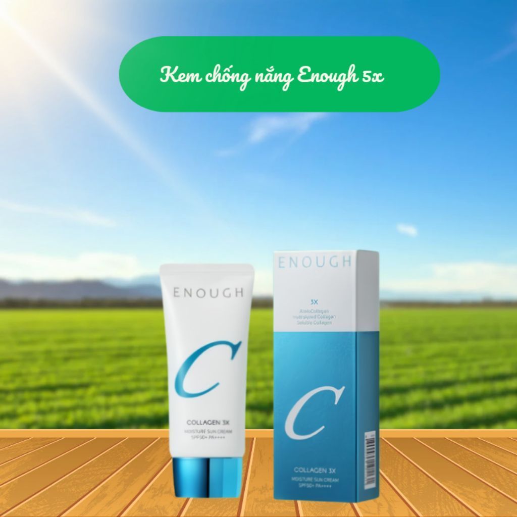 KEM CHỐNG NẮNG COLLAGEN 3X ENOUGH COLLAGEN 3X MOISTURE SUN CREAM 50G(hàng có tem phụ)